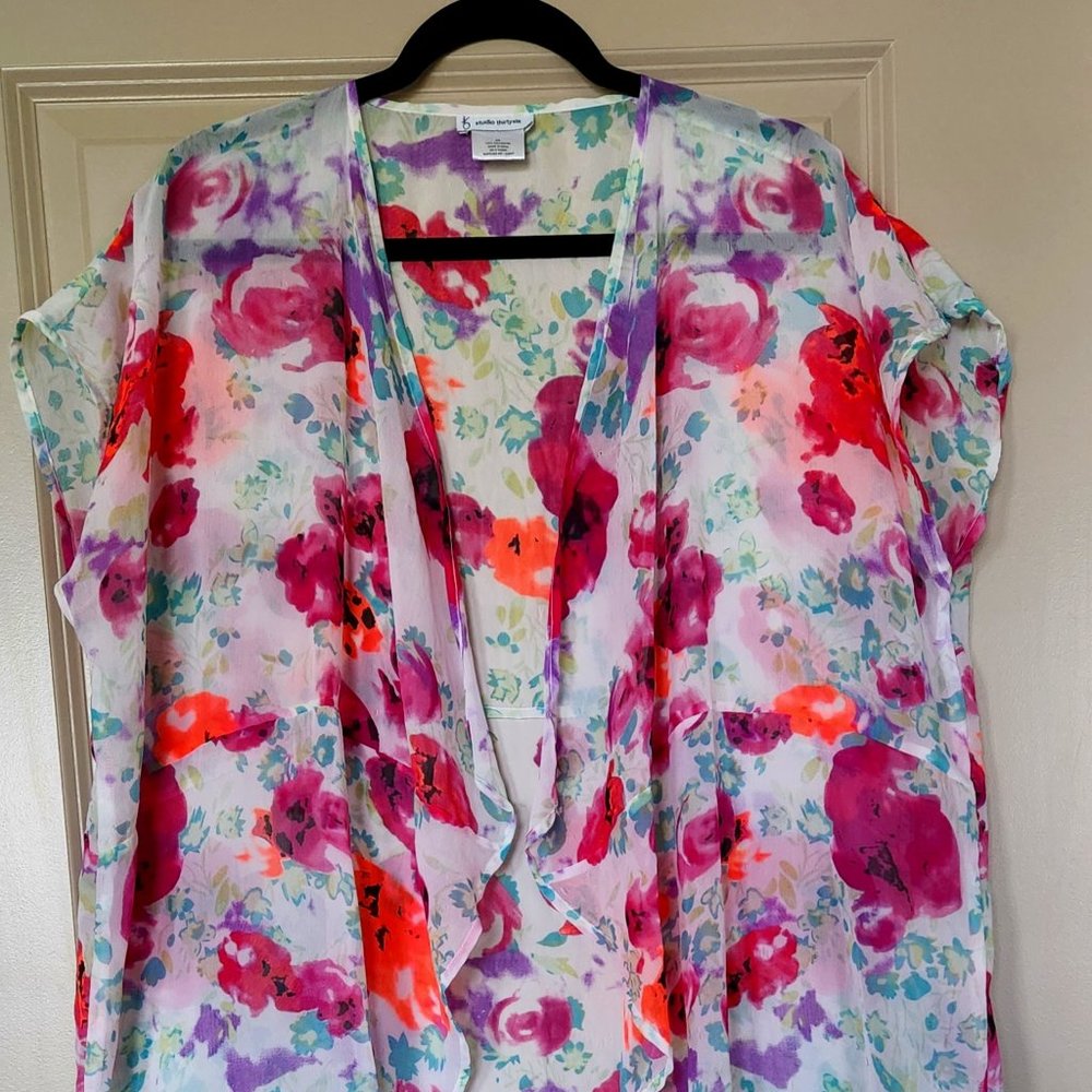 Summer Long Floral Kimono Swimsuit Cover Up BoHo